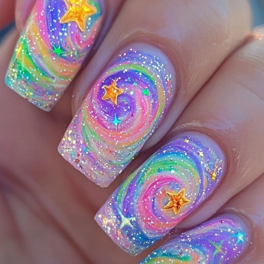 Heavenly Galaxy Stars Nail Sticker Wraps